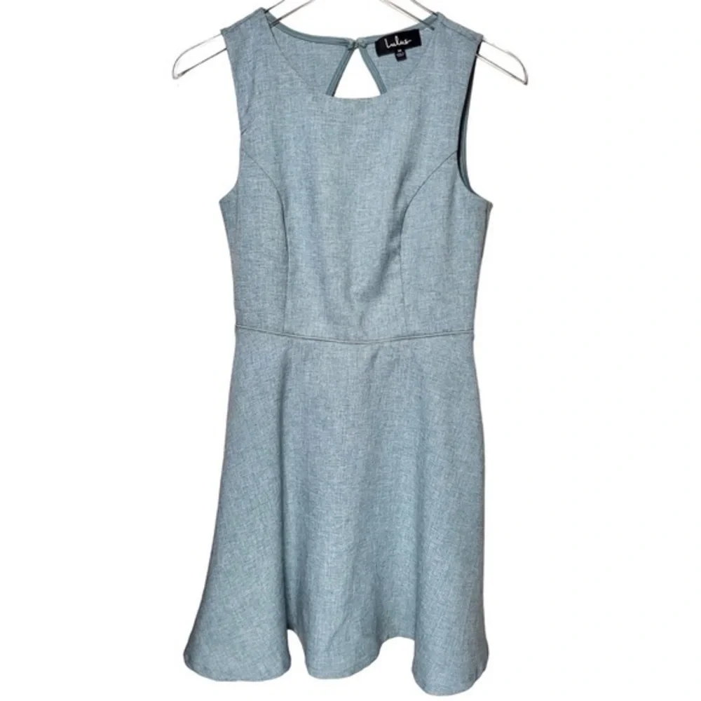 Lulu’s Winsome Backless Skater Mini Dress in Mint Blue - Picture 6 of 14